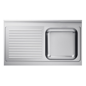 Évier 1 Bakki ja Valutusalue Vasemmalla Selkänojalla - L 1200 x S 700 mm - CombiSteel