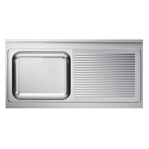Diskbänk 1 Ho och Avrinningsyta till Höger med Stänkskydd - L 1400 x D 700 mm - CombiSteel