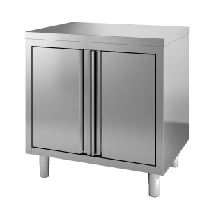 Ruostumaton teräskaluste, jossa on 2 kääntöovea - L 800 x S 700 mm - CombiSteel