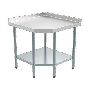 Demonterbart Vinkelbord med Ryggstöd och Hylla - L 900 x D 700 mm - CombiSteel