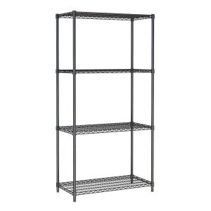 Demonterbar hylla 4 nivåer svart - L 900 x D 450 mm - CombiSteel