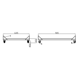 Support for Saladette with 2 Doors