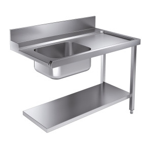 Lastauspöytä hyllyllä ja takareunalla - Oikea - L 1200 x S 750 mm - CombiSteel