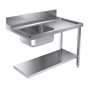 Table de Chargement avec Etagère et Dosseret - Droite - L 1200 x P 750 mm - CombiSteel