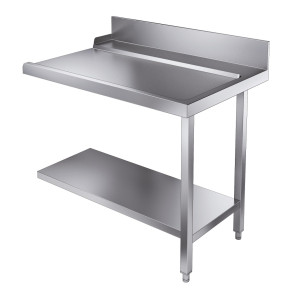 Laddningsbord med Hylla och Bakkant - Höger - L 1100 x D 750 mm - CombiSteel
