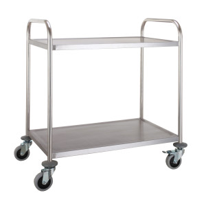 Purettava ruostumaton teräskärry, 2 tasoa - CombiSteel