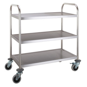 Purettava ruostumaton teräskärry, 3 tasoa - CombiSteel