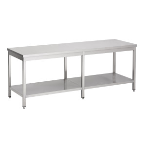 Stainless Steel Table with Shelf - L 2600 x D 700 mm - CombiSteel
