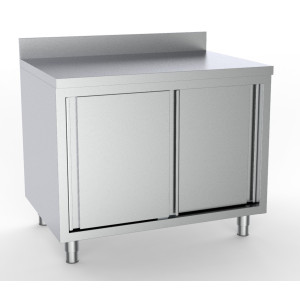 Rostfri Stålmöbel med 2 Dörrar och Baksida - L 1600 x D 700 mm - CombiSteel