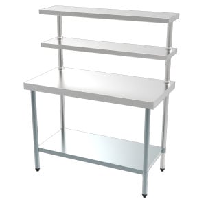 Inoxbord med 2 hyllor - L 1500 x D 600 mm - CombiSteel
