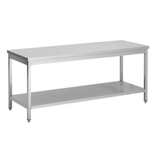 Inoxbord med Hylla - L 2000 x D 700 mm - CombiSteel