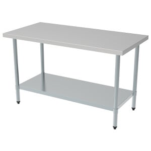 Inoxbord med Hylla - L 120 x D 700 mm - CombiSteel