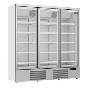 Negativ Kylskåpsvitrin Rostfritt Stål - 3 Glasdörrar - 1450 L - CombiSteel