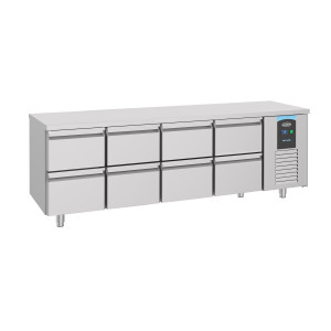 Positive Refrigerated Table GN 1/1 with 8 Drawers - 632 L - CombiSteel