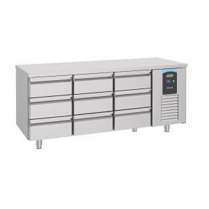 Positivt kylt bord GN 1/1 med 9 lådor - 474 L - CombiSteel