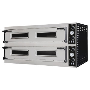 2-kammioinen pizzauuni - 2 x 9 pizzaa - 400 V - CombiSteel