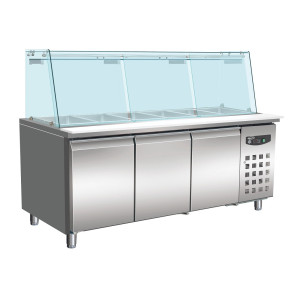 Saladette med 3 dörrar - 5 GN 1/1 behållare - 456 L - CombiSteel