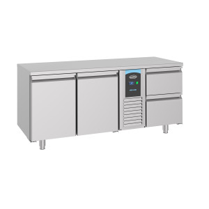 Positivt kylt bord GN 1/1 med 2 dörrar och 2 lådor - 474 L - CombiSteel