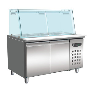 Positivt kylt bord med 2 dörrar - 314 L - 3 GN 1/1 och 3 GN 1/6 - CombiSteel