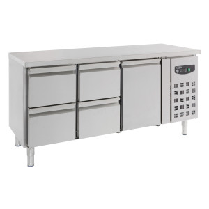 Positivt kylt bord GN 1/1 med 1 dörr och 4 lådor - 417 L - CombiSteel