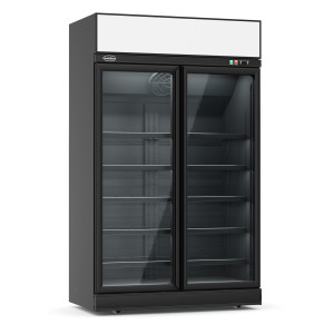 Svart frys med 2 glasdörrar - 960 L - CombiSteel