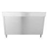 Sink Unit 2 Bowls with Backsplash - 1400 x 600 mm - Left Bowl - Dynasteel