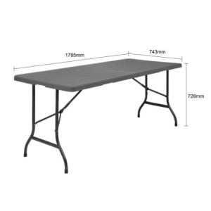 Table Pliante Rectangulaire Effet Rotin - L 1829 x P 728 mm - Bolero