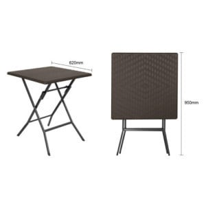 Square Folding Table Brown - 62 x 62 cm - Bolero