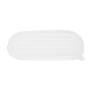 PET Lid for Oval Bagasse Tray - Pack of 100 - Fiesta