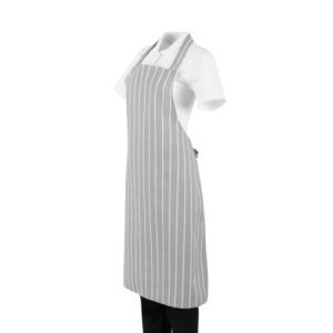 Raidallinen harmaa ja valkoinen esiliina - Whites Chefs Clothing