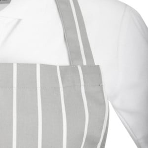 Raidallinen harmaa ja valkoinen esiliina - Whites Chefs Clothing