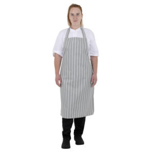 Raidallinen harmaa ja valkoinen esiliina - Whites Chefs Clothing