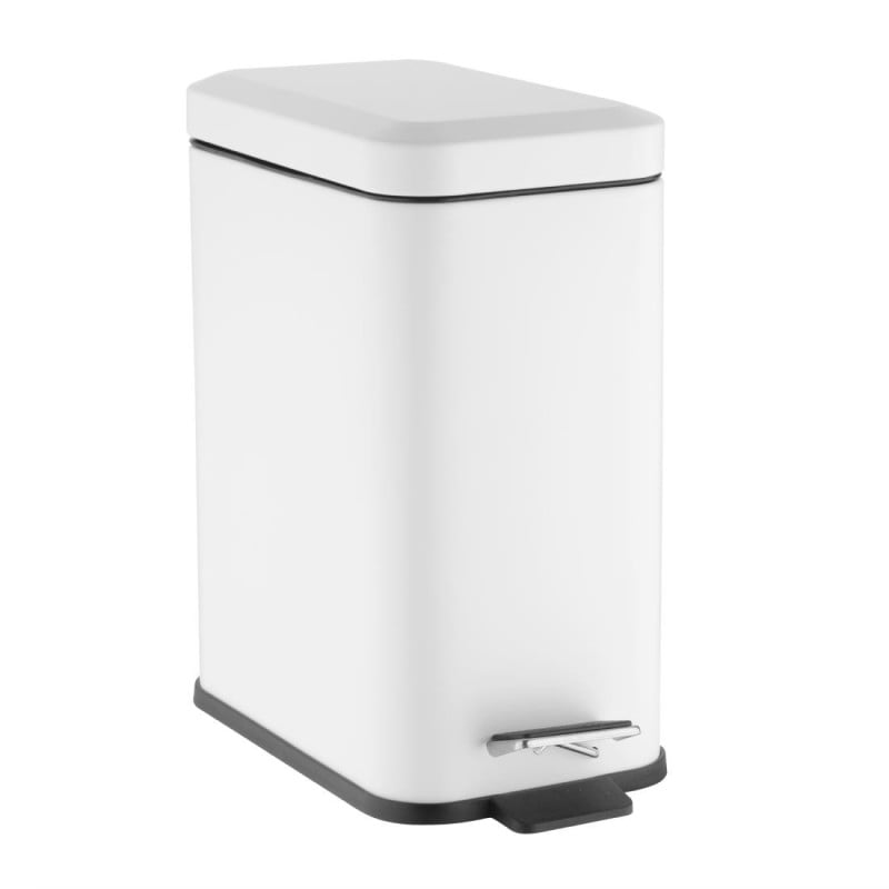 Slim White Bathroom Bin - 5 L - Jantex