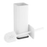 Brosse et Support WC Carré Blanc - Jantex