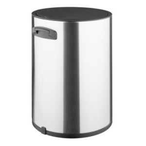 Round Pedal Bin in Brushed Steel - 3 L - Jantex