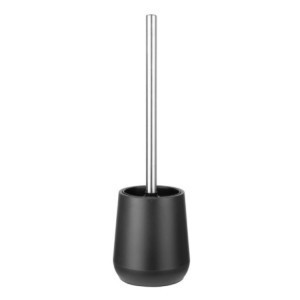 Black Toilet Brush and Holder - Jantex