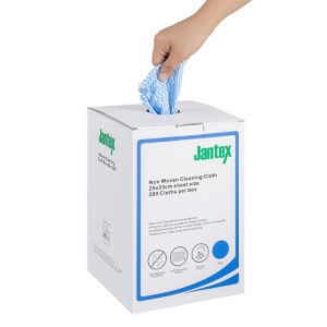 Chiffon de Nettoyage Compostables Bleus - 200 Feuilles- Jantex