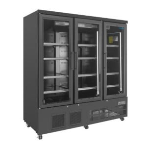 3-Door Refrigerated Display Case - 1156 L - Negative Black - Polar