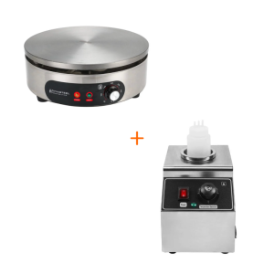 Pack Crêpière Électrique Ø 40 cm et Chauffe Chocolat - Dynasteel