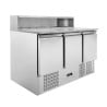 Refrigerated Pizza Counter - 3 Doors - 8 GN 1/6 Pans - Dynasteel