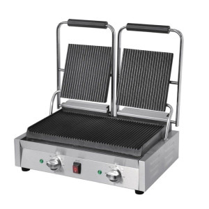 Grill De Contact Double Bistro Rainuré/Rainuré en Inox - Buffalo