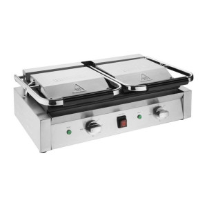 Grill De Contact Double Bistro Rainuré/Rainuré en Inox - Buffalo