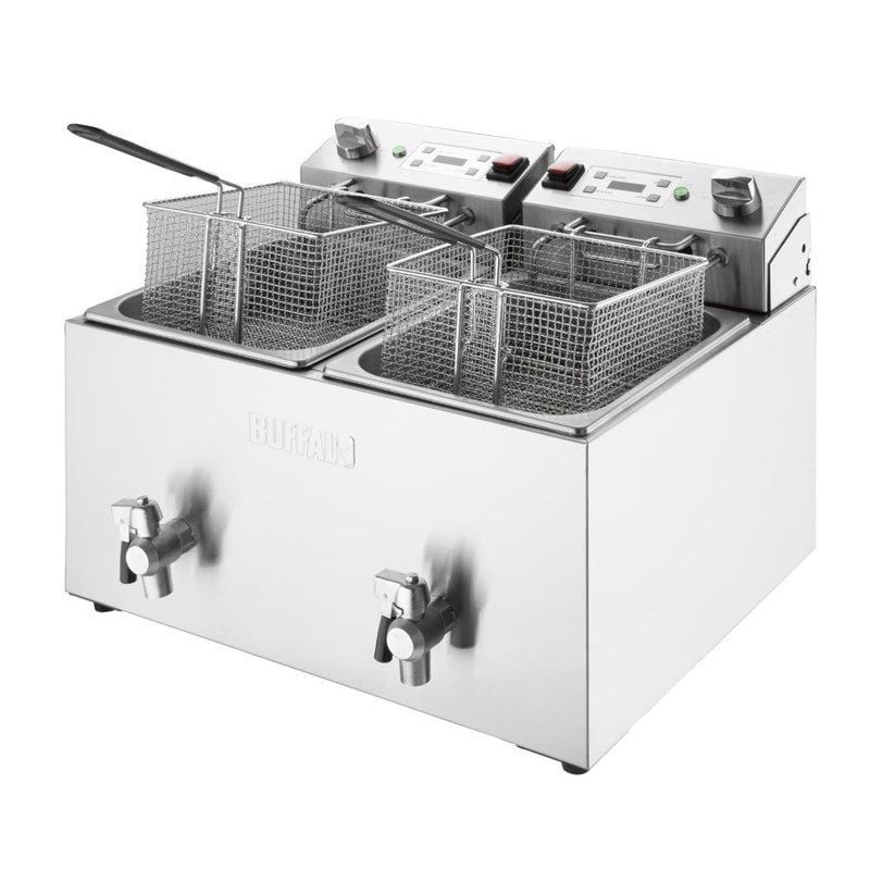 Friteuse Électrique Double avec Minuterie - 2 X 8 L - Buffalo Friteuse Électrique Double avec Minuterie - 2 X 8 L - Buffalo