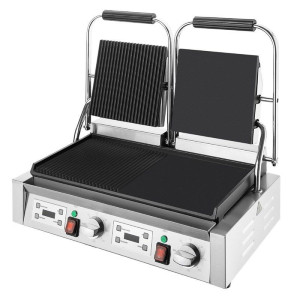Double Smooth Contact Grill on the Left and Grooved on the Right - Buffalo