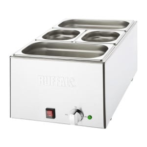 Bain-Marie Med Behållare - 2 x GN 1/3 och 2 x GN 1/6 - Buffalo
