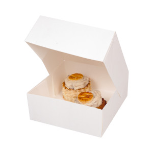 Vit kartong för bakverk - 29 x 29 cm - Paket med 50 - FourniResto