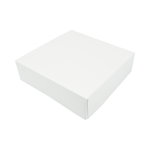 Valkoinen kartonkipakkaus leivonnaisille - 29 x 29 cm - 25 kpl - FourniResto