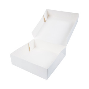 Valkoinen kartonkipakkaus leivonnaisille - 29 x 29 cm - 25 kpl - FourniResto