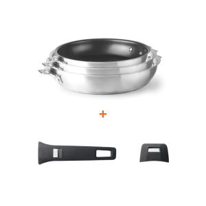 Set med 5 delar - Non-stick stekpannor med avtagbart handtag - Lacor
