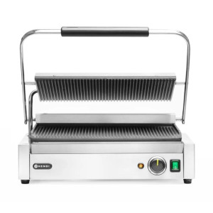 Grillkontakt Panini XL - Räfflad Platta - HENDI